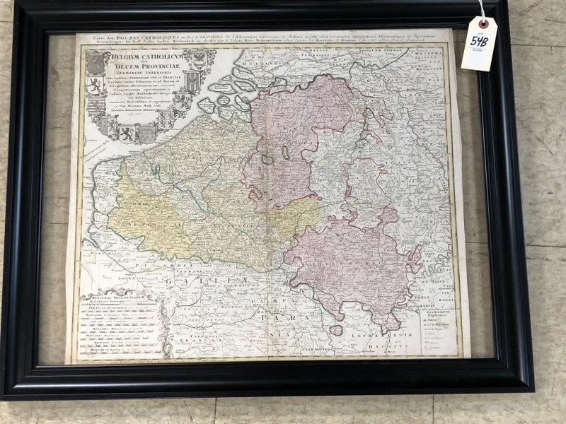 1747 MAP BELGIUM CATHOLICUM SEU DECEM PROVINCIAE (1 of 2)