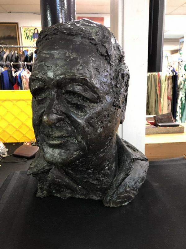 MARCELLE QUINTON BRONZE BUST OF GENTLEMAN, SIGNED ON (1 of 4)
