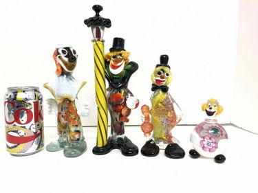 For Auction 4 Murano Art Glass 1950 S Clowns Tallest Measures 10 0186 On Mar 20 2020 Jmw Auction Service In Ny
