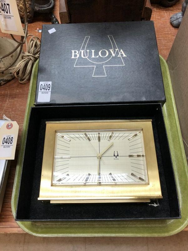 BULOVA PRESENTATION CLOCK IN BOX: BULOVA PRESENTATION CLOCK IN BOX