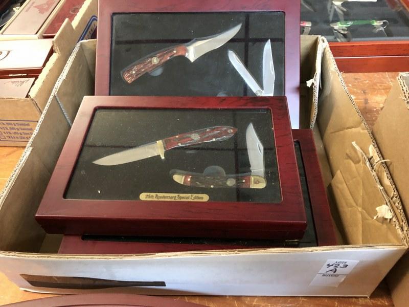 3 SPECIAL EDITION ANNIVERSARY KNIFE SETS IN CASES: 3 SPECIAL EDITION ANNIVERSARY KNIFE SETS IN CASES