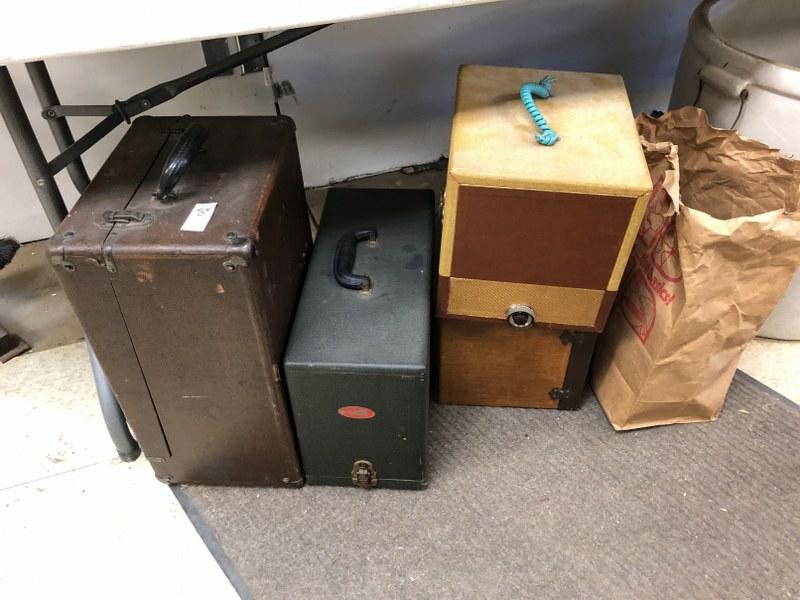 LOT OF OLD ESTATE PROJECTORS AND RELATED: LOT OF OLD ESTATE PROJECTORS AND RELATED