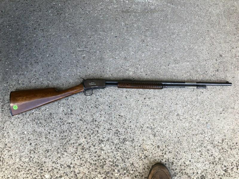 AMADEU ROSSI 22 CAL S/N G 116729. PUMP ACTION S-L-LR: AMADEU ROSSI 22 CAL S/N G 116729. PUMP ACTION S-L-LR FROM LOCAL ESTATE WE ARE SELLING, CAME IN TODAY, AS SHERIFFS DEPT. JUST MADE AVAILABLE. NICS REPORTS DONE ON ALL FIREARMS. FOLLOWING ALL NYS GUIDEL