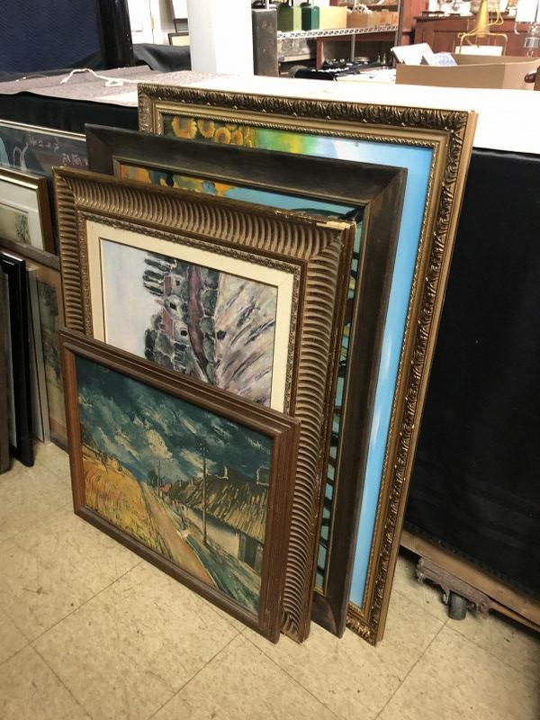 (5) PAINTINGS AND PRINTS FROM CLOSED ANTIQUE CENTER IN: (5) PAINTINGS AND PRINTS FROM CLOSED ANTIQUE CENTER IN KINGSTON.