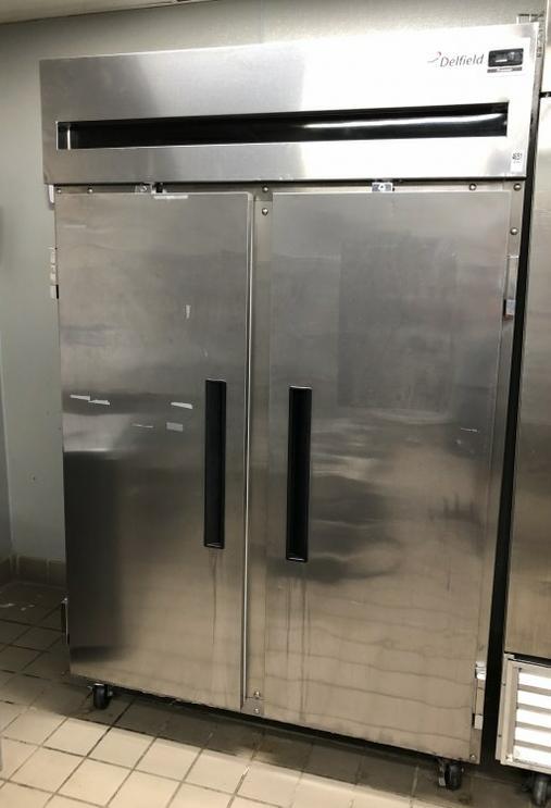 DELFIELD 6000XL FREEZER DOUBLE DOOR STAINLESS, MODEL: DELFIELD 6000XL FREEZER DOUBLE DOOR STAINLESS, MODEL 6151XL-S. NO SHELVES. COMES WITH AS SHOWN INSIDE. MEASURES 79.5 HIGH, 49 WIDE, 33 DEEP. THIS LOCATION IS LOCATED AT 295 WALL STREET, KINGSTON, NEW 