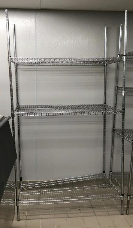 STAINLESS STEEL WIRE SHELF RACK WITH 3 SHELVES.: STAINLESS STEEL WIRE SHELF RACK WITH 3 SHELVES. EASURES 48" WIDE, 24" DEEP 87" HIGH. THIS LOCATION IS LOCATED AT 295 WALL STREET, KINGSTON, NEW YORK 12401, IT CAN BE PREVIEWED BY APPOINTMENT ONLY (845
