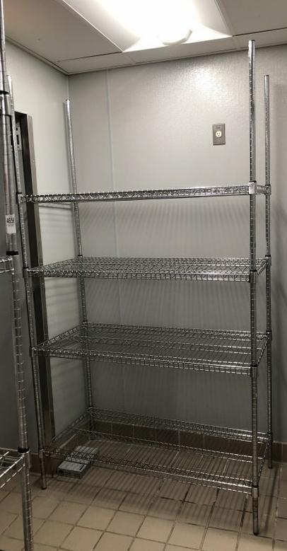 STAINLESS STEEL WIRE SHELF WITH 4 SHELVES. 47" WIDE,: STAINLESS STEEL WIRE SHELF WITH 4 SHELVES. 47" WIDE, 24" DEEP AND 87" HIGH. THIS LOCATION IS LOCATED AT 295 WALL STREET, KINGSTON, NEW YORK 12401, IT CAN BE PREVIEWED BY APPOINTMENT ONLY (845) 389-193