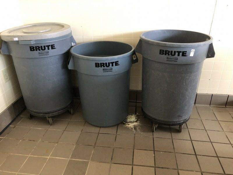 3 BRUT GARBAGE CANS, 2 ON CASTERS. THIS LOCATION IS: 3 BRUT GARBAGE CANS, 2 ON CASTERS. THIS LOCATION IS LOCATED AT 575 BROADWAY, KINGSTON, NEW YORK 12401, IT CAN BE PREVIEWED BY APPOINTMENT ONLY (845) 389-1933. ALL ITEMS ARE SOLD IN AS IS CONDITION, MU