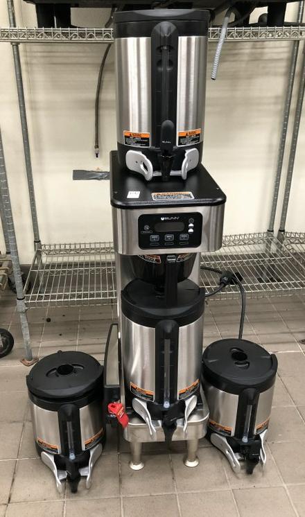 BUNN LIKE NEW OR NEW COFFEE MAKER WITH 4 POTS. MODEL: BUNN LIKE NEW OR NEW COFFEE MAKER WITH 4 POTS. MODEL ICBSH. APPEARS TO NEVER BEEN USED. THIS LOCATION IS LOCATED AT 575 BROADWAY, KINGSTON, NEW YORK 12401, IT CAN BE PREVIEWED BY APPOINTMENT ONLY (845