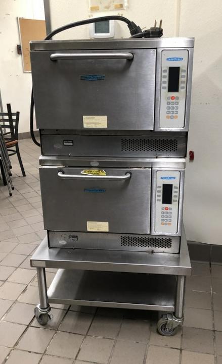 2 TURB O CHEF CONVECTION MICROWAVE OVENS, COMMERCIAL: 2 TURB O CHEF CONVECTION MICROWAVE OVENS, COMMERCIAL GRADE, MODEL NGC, ON STAINLESS 2 STAND, EACH MEASURES 26" WIDE X 21" HIGH X 24" DEEP. THIS LOCATION IS LOCATED AT 575 BROADWAY, KINGSTON, NEW YORK 