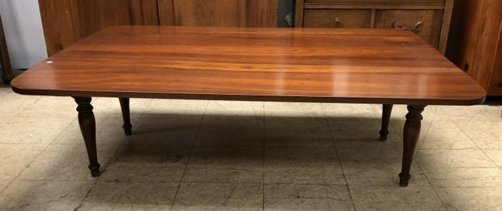CHERRY DROP LEAF COFFEE TABLE, NICE ESTATE CONDITION,: CHERRY DROP LEAF COFFEE TABLE, NICE ESTATE CONDITION, SOLID STRUCTURALLY, MEASURES 54" X 36.5" OPENED UP. MADE BY HARDEN.