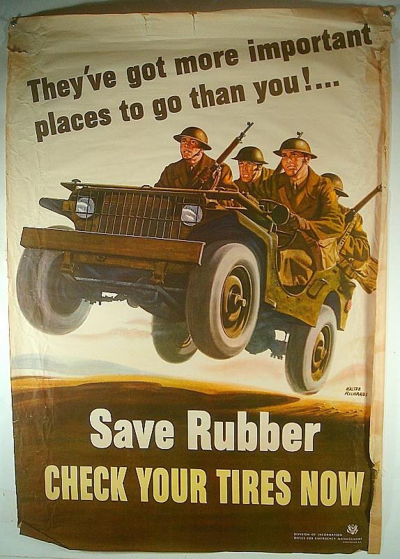Poster Wwii, Save Rubber, Check Your Tires Now, Artist