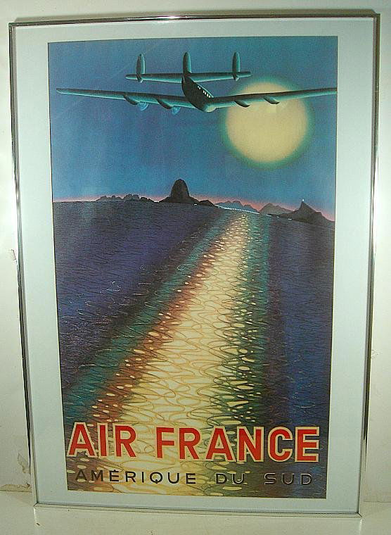 AIR FRANCE AMERIQUE DU SUD TRAVEL POSTER NICELY FRAMED : AIR FRANCE AMERIQUE DU SUD TRAVEL POSTER NICELY FRAMED AND MATTED, UNDER GLASS. MY GUESS IS FROM 1960'S, GIVE OR TAKE. NICE CLEAN CONDITION. POSTER MEASURES 37" X 24".