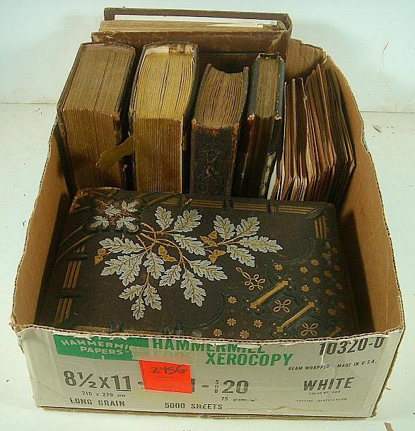 BOXLOT EARLY PHOTO ALBUMS AND STEREO CARDS, ALBUMS INCL: BOXLOT EARLY PHOTO ALBUMS AND STEREO CARDS, ALBUMS INCLUDE MANY CABINET CARDS, CDVS, AND SOME TINTYPES, A FEW ALBUMS ARE EMPTY, GOOD PORTRAITS OF CHILDREN AND ADULTS, STEREO CARDS ARE MIXED LOT, LANDS