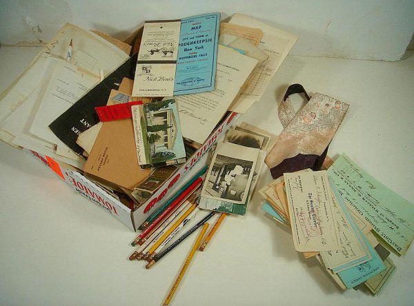 BIG LOT POUGHKEEPSIE NY ITEMS FROM A LOCAL MERCHANTS ES: BIG LOT POUGHKEEPSIE NY ITEMS FROM A LOCAL MERCHANTS ESTATE INCL. LUCKY PLATT NECKTIE, BILLHEADS, MENU, POSTCARDS, PHOTOS, DEEDS, ADVERTISING, ETC.