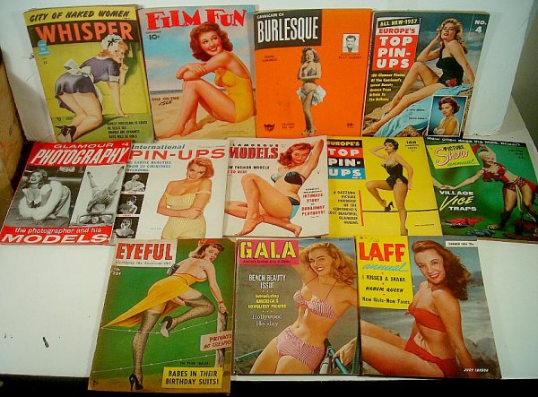 12 OLDER GIRLIE MAGAZINES, GREAT COVERS, 40'S AND 50'S,: 12 OLDER GIRLIE MAGAZINES, GREAT COVERS, 40'S AND 50'S, TITLES AS PICTURED, OVERALL NICE CONDITION