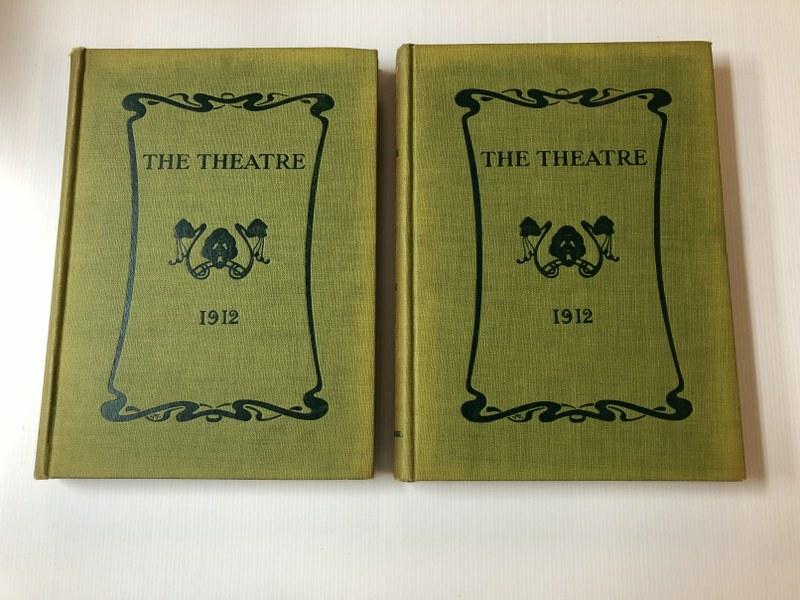 2 Bound Volumes, COMPLETE 1912, Theater Illustrated: 2 Bound Volumes, COMPLETE 1912, Theater Illustrated Magazine of the Dramatic and Music Art bound in green cloth covers with years on front and side. Insides are in impeccable condition - some normal w