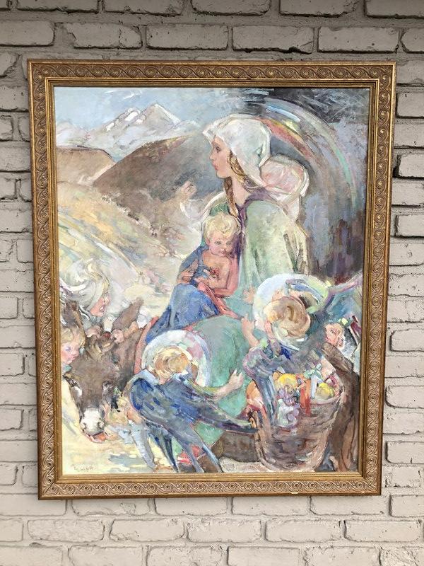 MARGARET ELY WEBB (1877-1965) O/C TITLED (RETURN FROM: MARGARET ELY WEBB (1877-1965) O/C TITLED (RETURN FROM EGYPT), WITH EXHIBITION LABEL ON BACK FROM MOTHERHOOD IN ART, NINTH ANNUAL MADONNA FESTIVAL AND RELIGIOUS ART EXHIBIT, MAY 2ND TO MAY 9TH, 1954. S