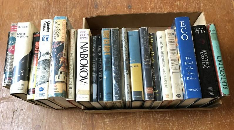 21 BOOK LOT INCL. SYLVIA PLATH, GUNTER GRASS, WILLIAM S: 21 BOOK LOT INCL. SYLVIA PLATH, GUNTER GRASS, WILLIAM S BURROUGHS, UMBERTO ECO ANZIS, NIN ROZLD, DAHL, GEORGE ORWELL, KOBO ABE, ALBERT CAMUS, WILLIAM FAULKNER, NABOKOV INCLUDES NAKEN LUNCH, 1984, HBJ