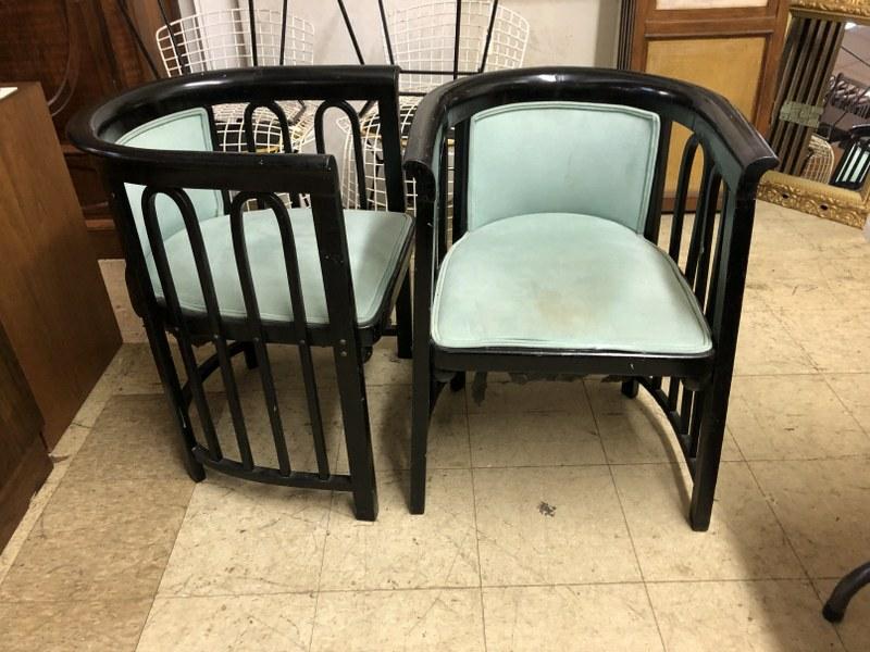 PAIR JOSEPH HOFFMAN (?) DESIGNED CHAIRS, NICE ESTATE: PAIR JOSEPH HOFFMAN (?) DESIGNED CHAIRS, NICE ESTATE CONDITION, FROM NEW PALTZ, N.Y. ESTATE.