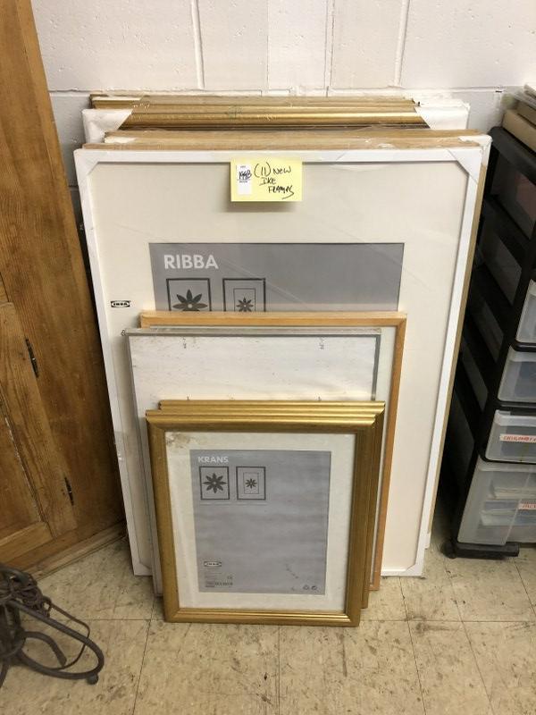 (14) NEW IKEA PICTURE FRAMES, STILL WRAPPED IN PLASTIC,: (14) NEW IKEA PICTURE FRAMES, STILL WRAPPED IN PLASTIC, FROM ESTATE OF WOODSTOCK, N.Y. ARTIST ROSALIND ROBERTSON. (8) MEASURE 39.25" X 27.5" (1) MEASURES 27.5" X 19", AND A FEW SMALLER.FOUND 3 MORE SM