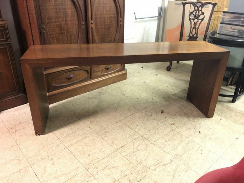WALNUT CREDENZA NICE MODERN LOOK. 72" BY 18" BY 29": WALNUT CREDENZA NICE MODERN LOOK. 72" BY 18" BY 29" HIGH. GOOD CONDITION