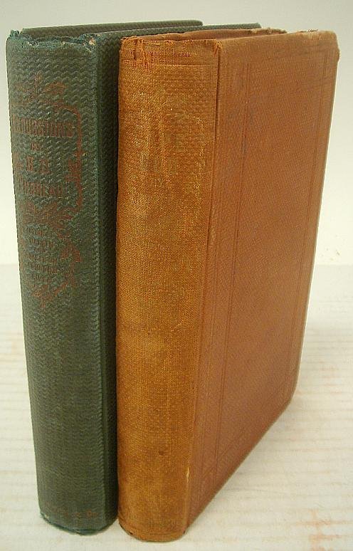 2 BOOKS-CAPE COD BY HENRY D THOREAU, 1865, AND EXCU: 2 BOOKS-CAPE COD BY HENRY D THOREAU, 1865, AND EXCURSIONS BY HENRY D THOREAU 1863, LEATHER COVERS, OVERALL GOOD CONDITION, SOME WEAR ON COVERS AND SPINES, EX LIBRARY BOOKS