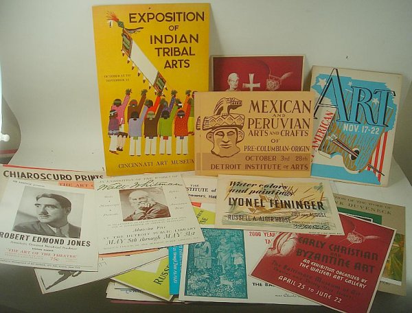 LARGE LOT OF OLD SIGNS AND POSTERS, POSSIBLY FROM : LARGE LOT OF OLD SIGNS AND POSTERS, POSSIBLY FROM A PRINTER, MOST 1940'S-50'S VINTAGE INCLUDING ART RELATED, DANCE AND THEATER, ETC, PROBABLY ABOUT 40 OR SO IN LOT