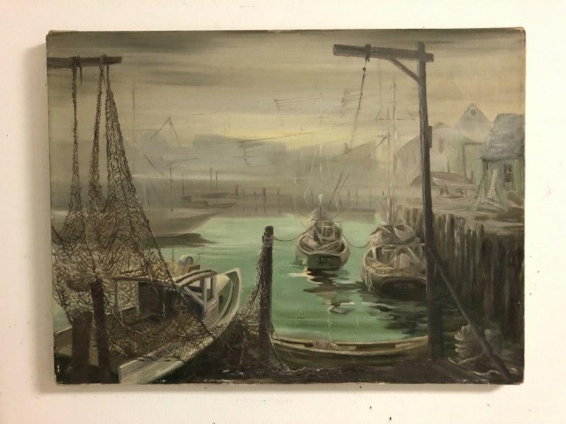 ALTHEA SPALDING ODELL (1921-2001) O/C TITLED FOG, CIRCA: ALTHEA SPALDING ODELL (1921-2001) O/C TITLED FOG, CIRCA 1950'S. PAINTING MEASURES 19" X 24". BORN IN CANADA, ODELL WAS A GRADUATE OF PRATT INSTITUTE AND COLUMBIA UNIVERSITY, WHERE SHE OBTAINED A MASTE