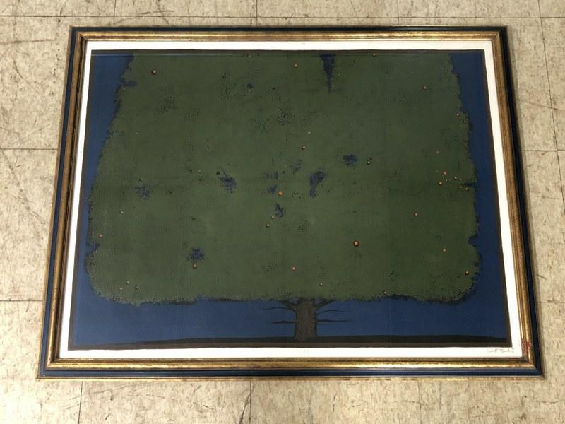 ROBERT RANDALL BURKERT (1930-2019) MID CENTURY SIGNED: ROBERT RANDALL BURKERT (1930-2019) MID CENTURY SIGNED PRINT TITLED STRANGE AND FRUITFUL TREE (23/40), NICELY FRAMED AND MATTED, EXCELLENT CONDITION, VERY COLORFUL, MEASURES 24" X 32", FRAME SIZE 28.5"