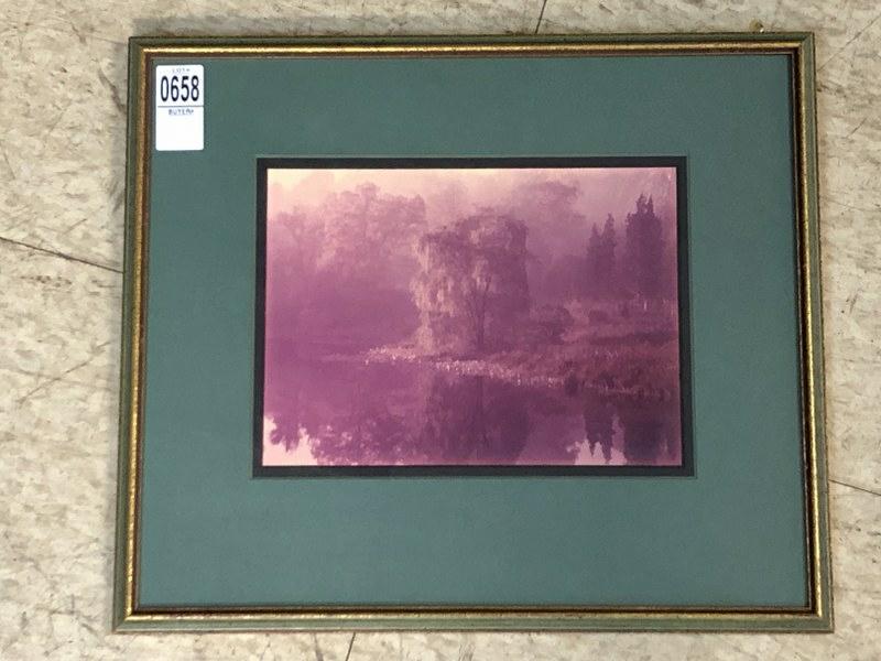 EDWARD STEICHEN (1879-1973) COLOR PHOTOGRAPH (SHAD BLOW: EDWARD STEICHEN (1879-1973) COLOR PHOTOGRAPH (SHAD BLOW TREE), SIGNED, (200/59). FRAMED AND MATTED. IMAGE MEASURES 7" X 9", FRAME SIZE 13" X 14.75". LABEL ON BACK AS PICTURED. FROM EVELYNE DAITZ ESTAT