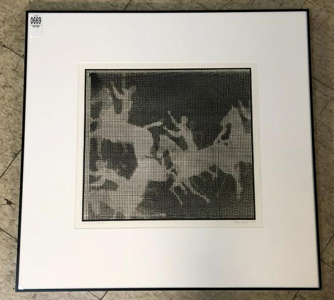 NAOMI SAVAGE ( 1927-2005 ) PRINT TITLED ( THE: NAOMI SAVAGE ( 1927-2005 ) PRINT TITLED ( THE MEADOWLANDS ) SIGNED LOWER RIGHT,DATED 1978. NICELY FRAMED AND MATTED. PRINT MEASURES 14" X 13.5", FRAME SIZE IS 22" X 23". ON BACK IN PENCIL IS INSCRIBED