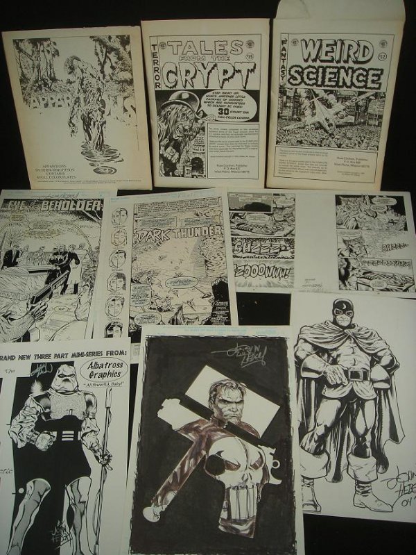 ORIGINAL COMIC ART AND WEIRD SCIENCE COVER PACKS, 6: ORIGINAL COMIC ART AND WEIRD SCIENCE COVER PACKS, 6 SIGNED PIECES BY JOHN HERBERT