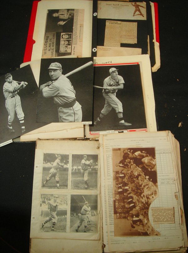 3 EARLY SCRAPBOOKS WITH BASEBALL, MILITARY, BOXING,: 3 EARLY SCRAPBOOKS WITH BASEBALL, MILITARY, BOXING, FROM ESTATE OF MAX ADUCHEFSKY INCLUDES NICE MAGAZINE COVERS AND MORE
