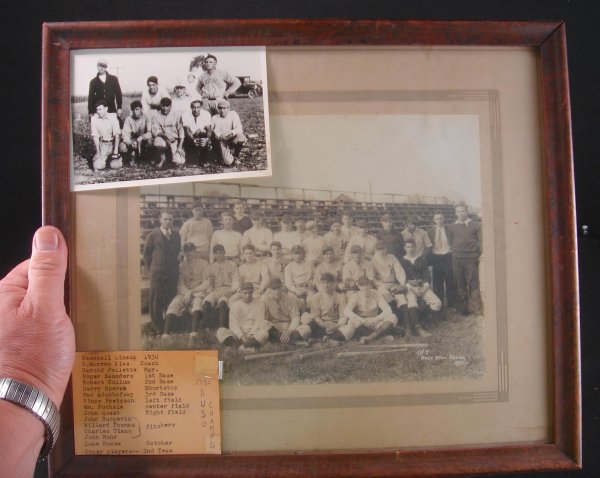 1930 KINGSTON NY BASEBALL TEAM PHOTOGRAPH FROM ESTA: 1930 KINGSTON NY BASEBALL TEAM PHOTOGRAPH FROM ESTATE OF PLAYER MAX ADUCHEFSKY, ALSO SMALL PHOTO OF NEW ROCHELLE BASEBALL TEAM