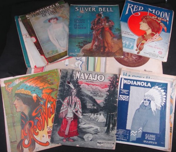 50 PCS EARLY AMERICAN INDIAN SHEET MUSIC: 50 PCS EARLY AMERICAN INDIAN SHEET MUSIC