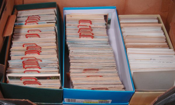 LARGE LOT OLD POSTCARDS, 3 SHOEBOXES FULL, STATES,: LARGE LOT OLD POSTCARDS, 3 SHOEBOXES FULL, STATES, SOUVENIR, TURN OF THE CENTURY TO 1960'S
