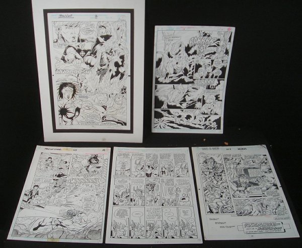 5 ORIGINAL COMIC ILLUSTRATION ART SHEETS, SOME SIG: 5 ORIGINAL COMIC ILLUSTRATION ART SHEETS, SOME SIGNED TERRY AUSTIN, HERB TREMPE, FRED HEMBECK, AS PICTURED