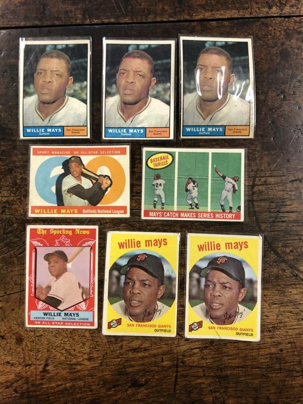 (8) WILLIE MAYS BASEBALL CARDS FROM LOCAL ESTATE, AS WE (1 of 1)