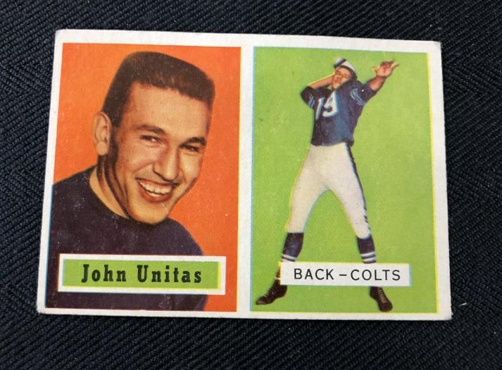 1957 TOPPS JOHN UNITAS ROOKIE CARD, FROM LOCAL ESTATE (1 of 3)