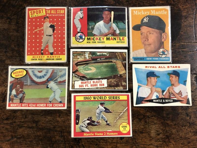 (7) MICKEY MANTLE BASEBALL CARDS, FROM LOCAL ESTATE, AS (1 of 2)