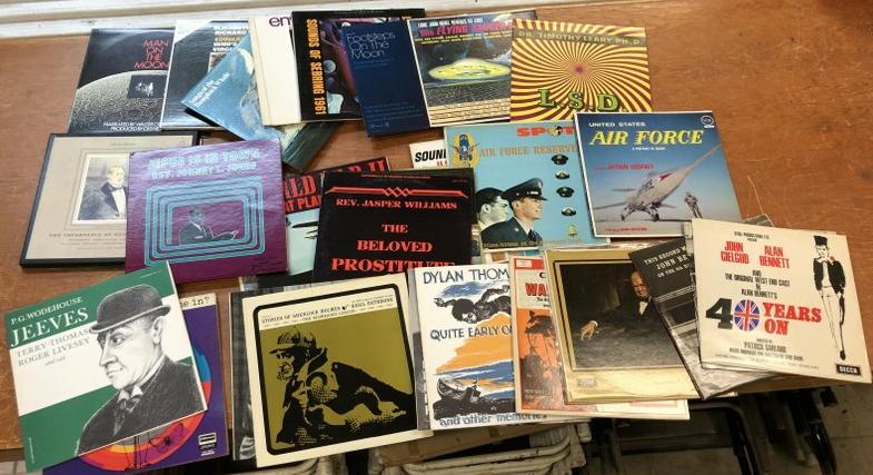 LOT OF 37 STRANGE RECORDS TIMOTHY LEARY: LOT OF 37 STRANGE RECORDS TIMOTHY LEARY ENVIRONMENTS.TEN RECORDS THAT FALL IN THE STRANGE SPOKEN WORD AND SOUNDSCAPE CATEGORY, INCLUDING TIMOTHY LEARY "LSD," ENVIRONMENTS 1, 3, & 4, SOUNDS OF SEBRING 