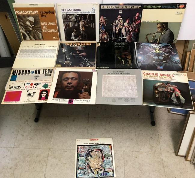 13 JAZZ/AVANT GARDE LPS MINGUS ROLAND KIRK STEVE REICH.: 13 JAZZ/AVANT GARDE LPS MINGUS ROLAND KIRK STEVE REICH. LOT OF JAZZ LPS THAT INCLUDES FOUR CHARLIE MINGUS RECORDS (TIJUANA MOODS SF-7514, TONIGHT AT NOON SD 1416, BLUES & ROOTS SD 1305, OH YEAH SH-K80