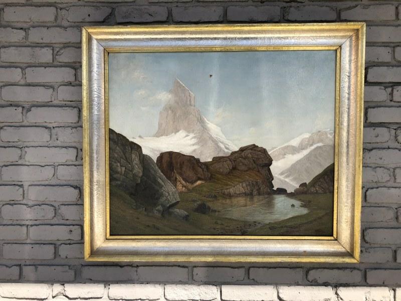 O/C WINTER LANDSCAPE SIGNED ILLEDGIBLY-W FRANKE (1 of 5)