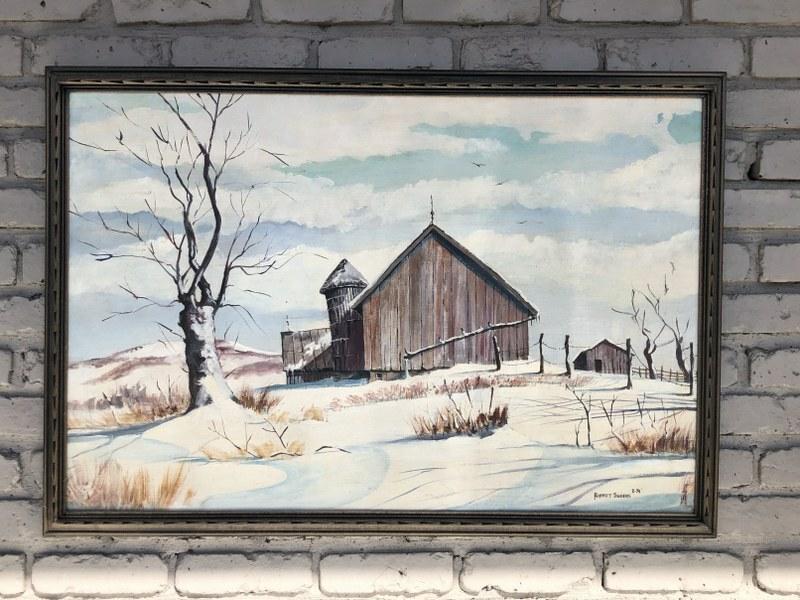 ROBERT EGGERS (1931-2002) O/C WINTER FARM LANDSCAPE , (1 of 1)