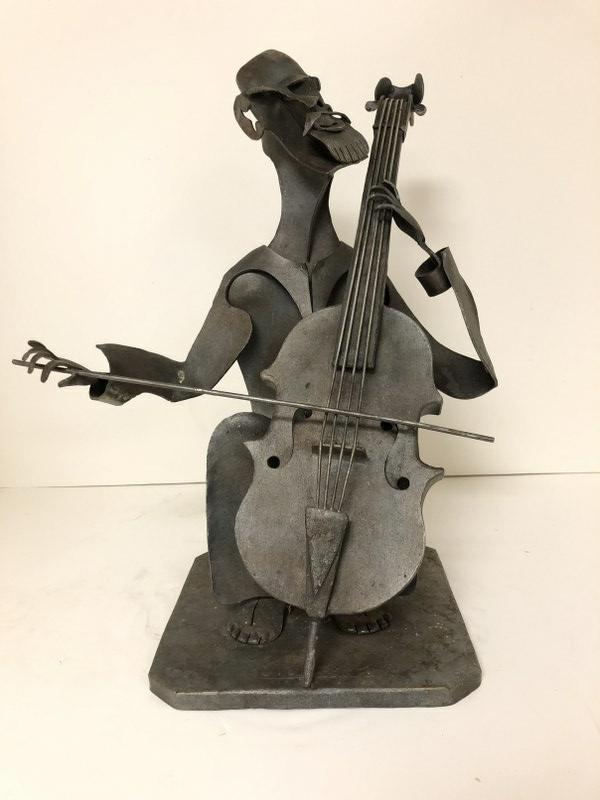 MID CENTURY SCULPTURE OF BASS PLAYER BY ELEUTERIO (1 of 7)