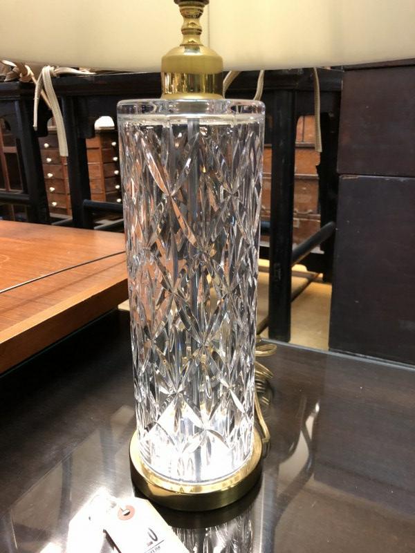 WATERFORD TABLE LAMP W/WATERFORD SHADE, IN VERY GOOD (1 of 4)