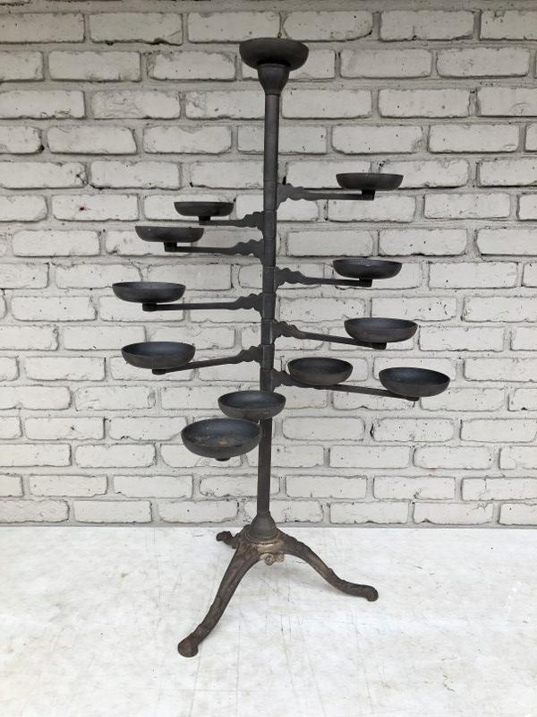 CAST IRON SWIVEL ARM PLANT STAND, MEASURES 42" HIGH (1 of 2)