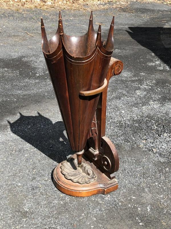 VICTORIAN FIGURAL UMBRELLA HOLDER W/CAST IRON INSERT, (1 of 6)