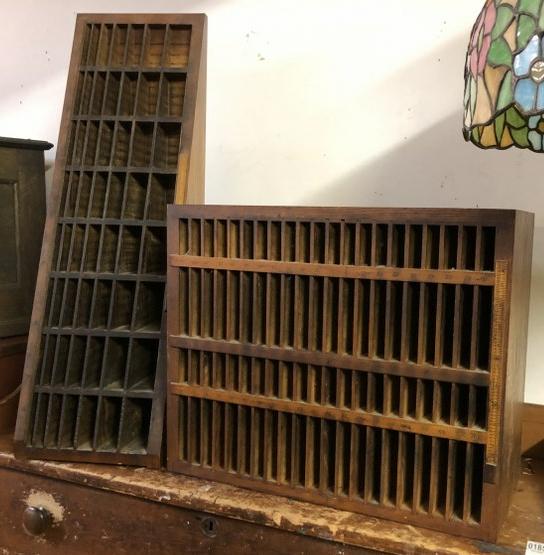 2 INDUSTRIAL WOOD CUBBY HOLE CABINETS, FROM LOCAL (1 of 5)